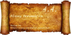 Alexy Annamária névjegykártya